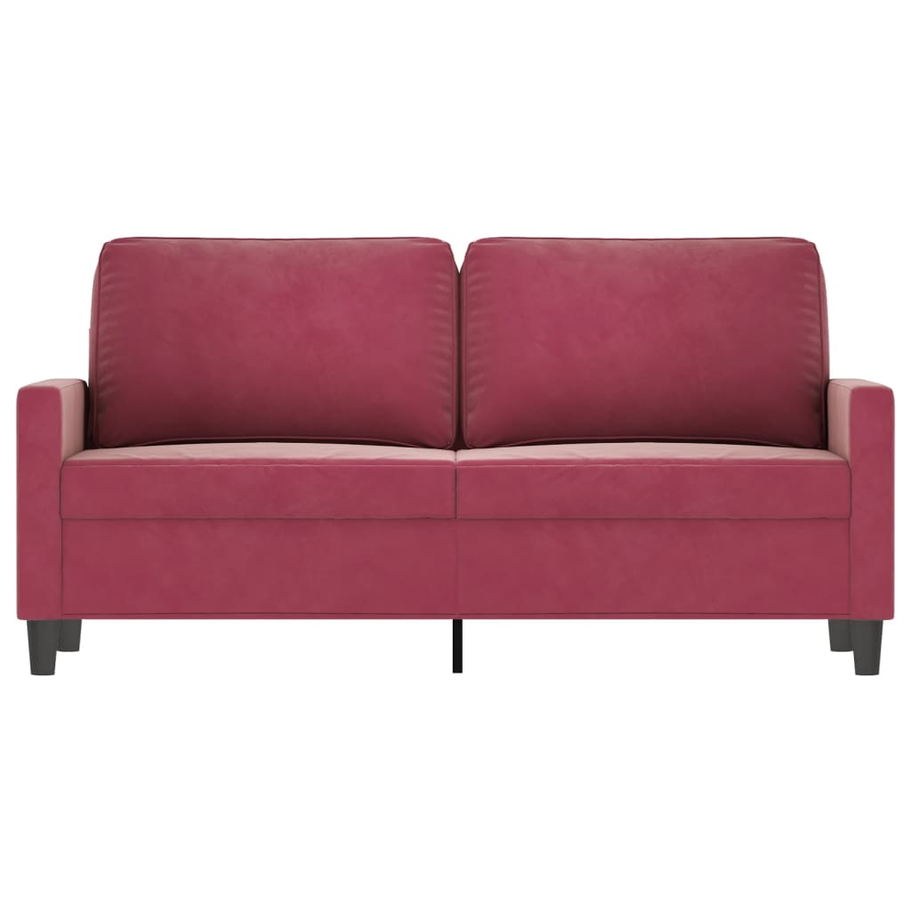 2-personers sofa vinrød 140 cm fløjl