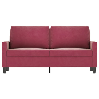 2-personers sofa vinrød 140 cm fløjl