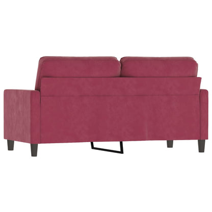 2-personers sofa vinrød 140 cm fløjl