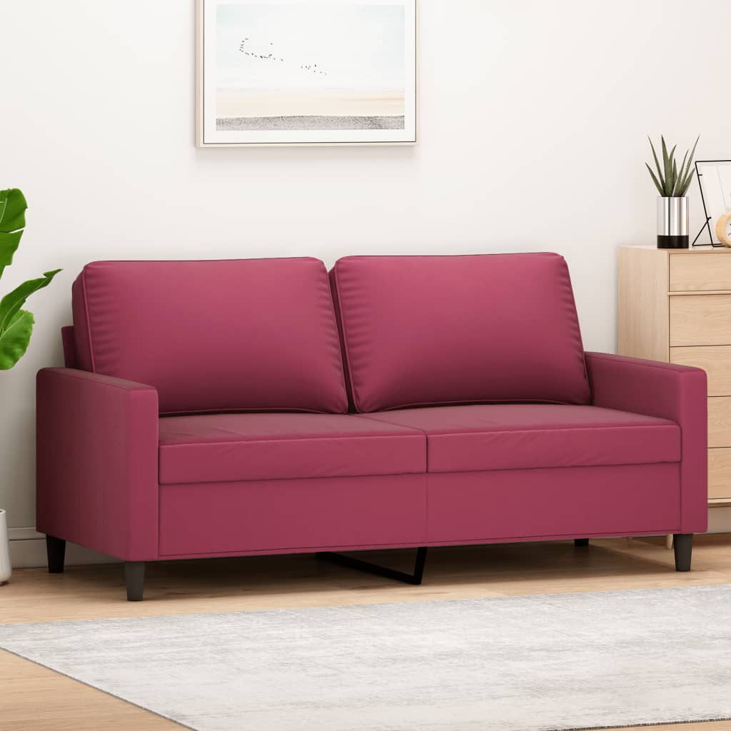 2-personers sofa vinrød 140 cm fløjl