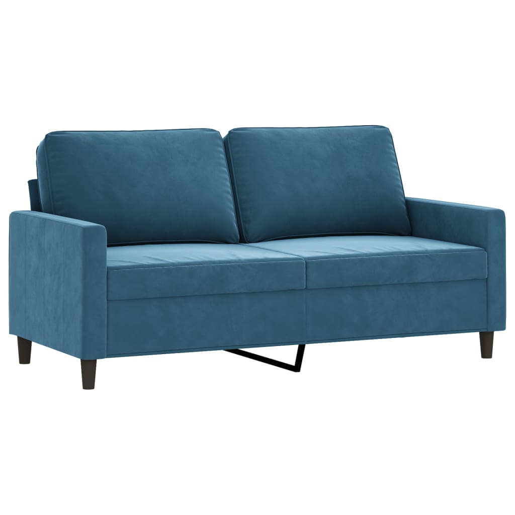 2-personers sofa blå 140 cm fløjl