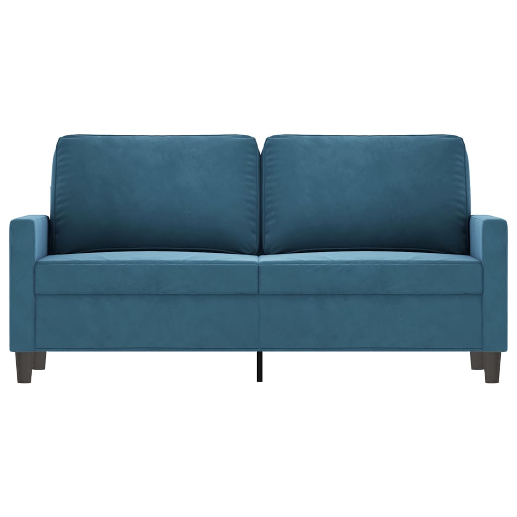 2-personers sofa blå 140 cm fløjl