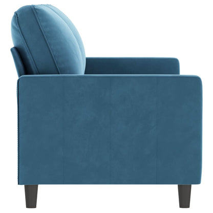 2-personers sofa blå 140 cm fløjl