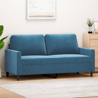 2-personers sofa blå 140 cm fløjl