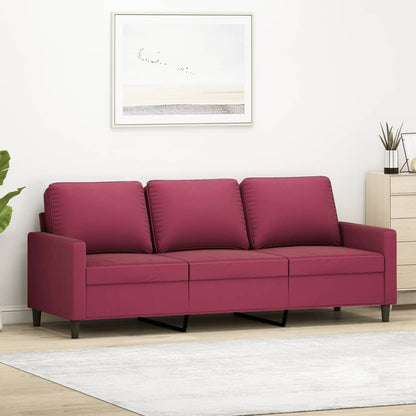 3-personers sofa vinrød 180 cm fløjl