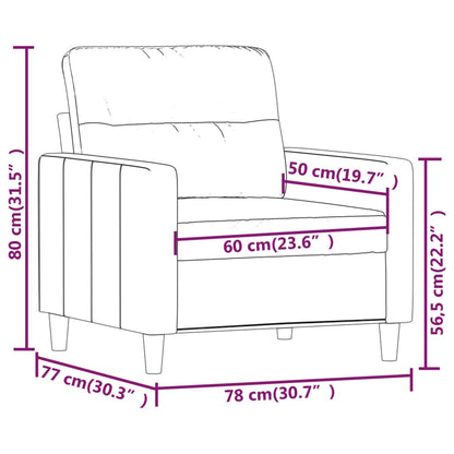 Sofa Lænestol Sort 60 cm Stof