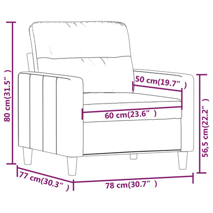 Sofastol Taupe 60 cm Stof
