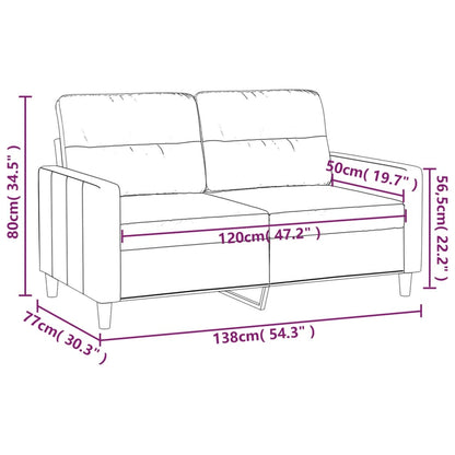 2-personers sofa mørkegrå 120 cm stof