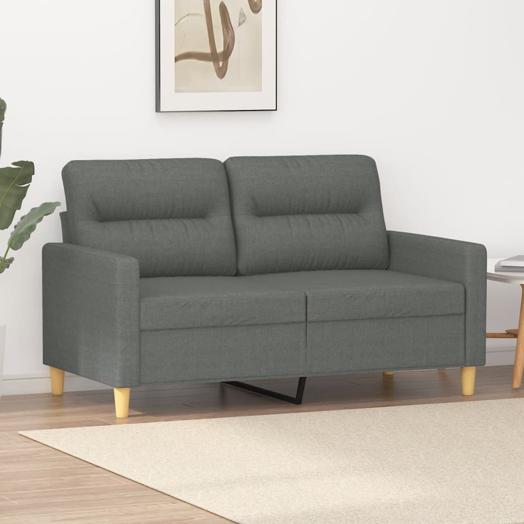 2-personers sofa mørkegrå 120 cm stof