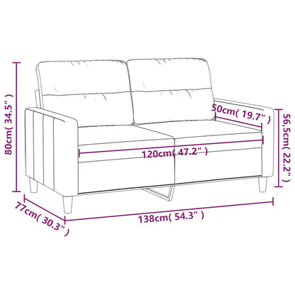 2-personers sofa sort 120 cm stof