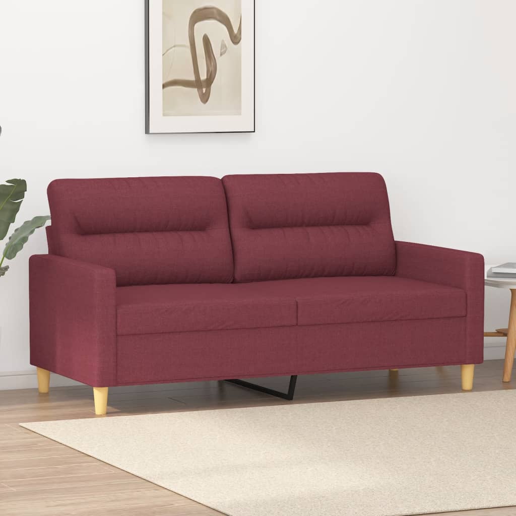 2-personers sofa vinrød 140 cm stof
