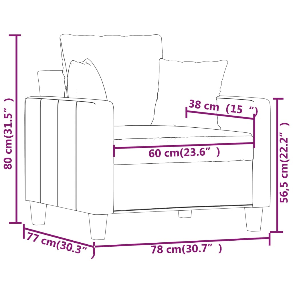 Lænestol Brun 60 cm Stof