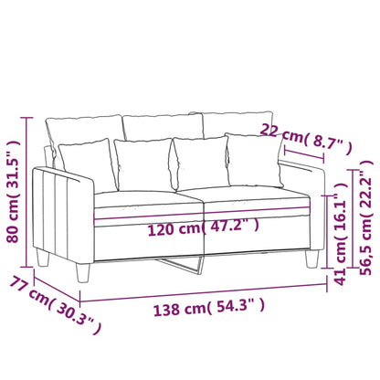 2-personers sofa taupe 120 cm stof