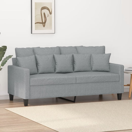 2-personers sofa lysegrå 140 cm stof