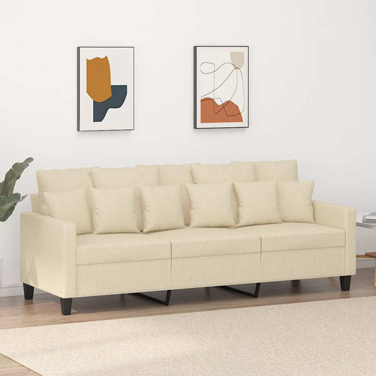 3-Sitzer-Sofa Creme 180 cm Stoff