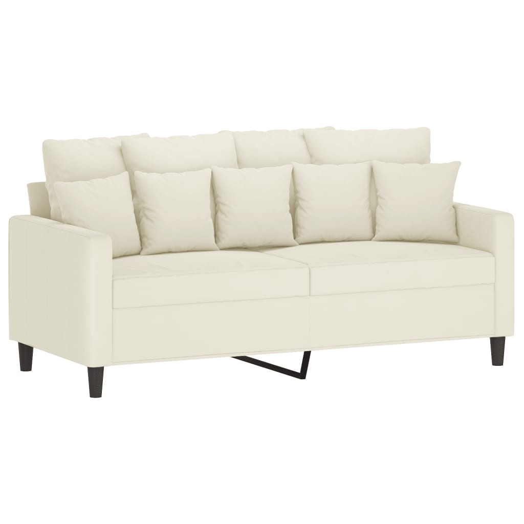 2-personers sofa creme 140 cm fløjl