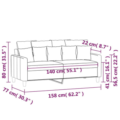 2-personers sofa creme 140 cm fløjl