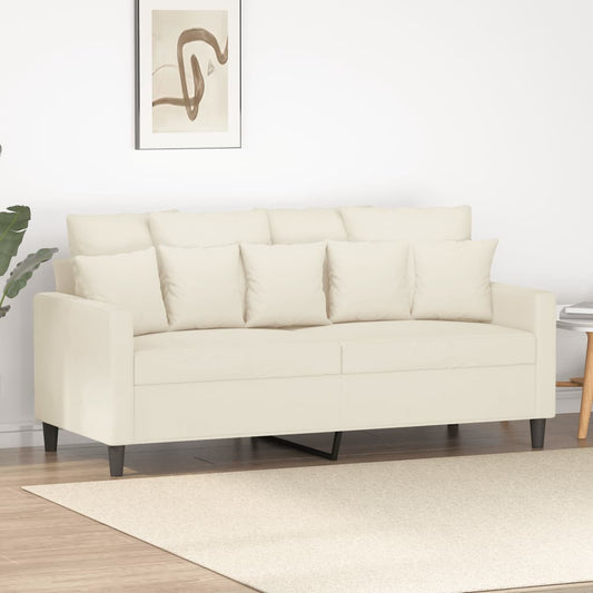 2-personers sofa creme 140 cm fløjl