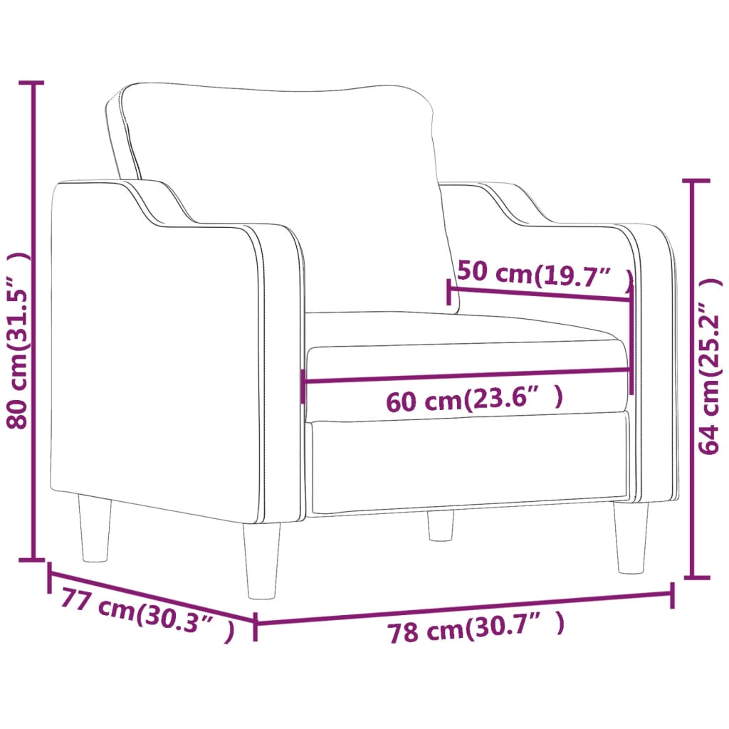 Lænestol Lysegul 60 cm Stof