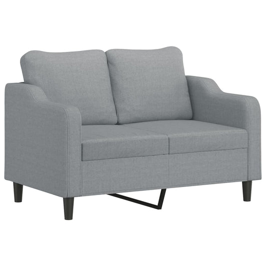 2-personers sofa lysegrå 120 cm stof