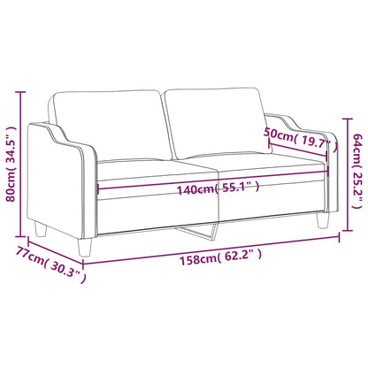 2-personers sofa lys gul 140 cm stof