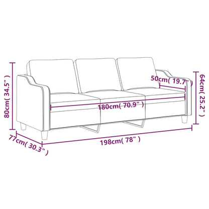 3-Sitzer-Sofa Taupe 180 cm Stoff