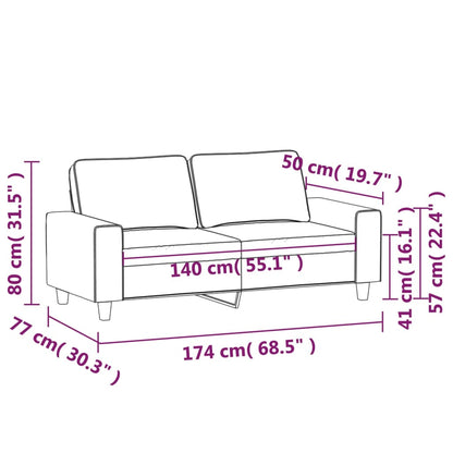 2-Sitzer-Sofa Hellgelb 140 cm Stoff