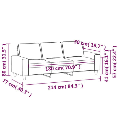 3-personers sofa mørkegrå 180 cm stof