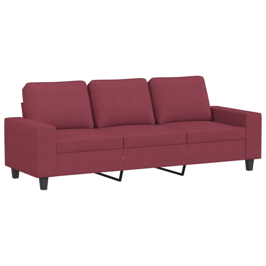 3-personers sofa vinrød 180 cm stof