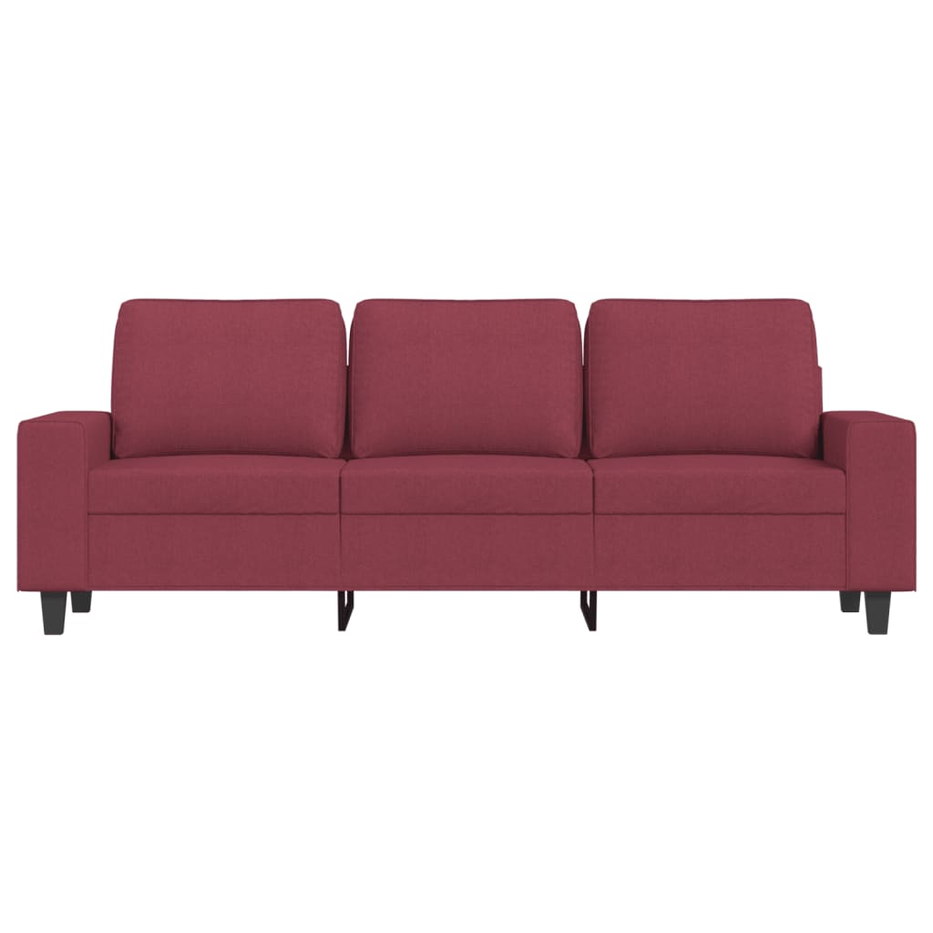 3-personers sofa vinrød 180 cm stof