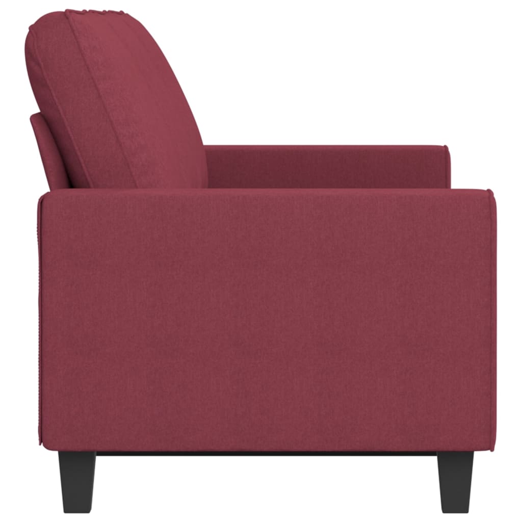 3-personers sofa vinrød 180 cm stof