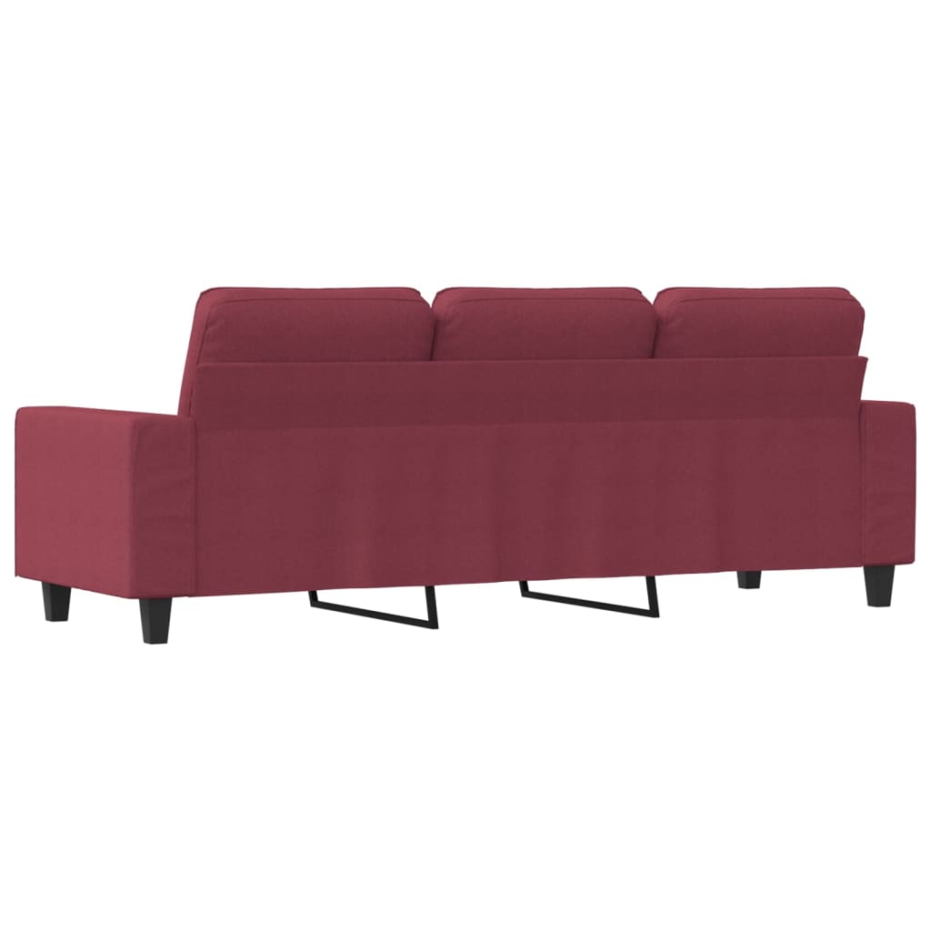 3-personers sofa vinrød 180 cm stof