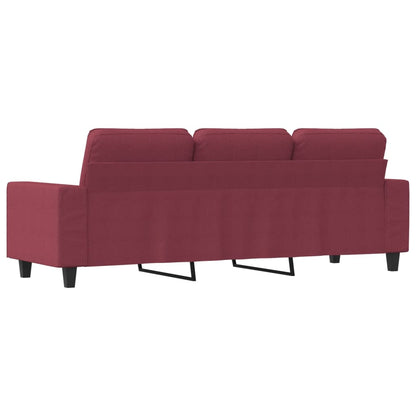 3-personers sofa vinrød 180 cm stof