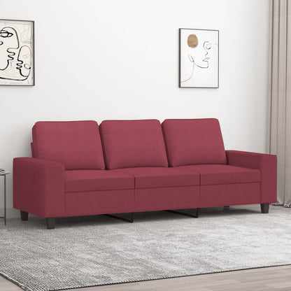 3-personers sofa vinrød 180 cm stof