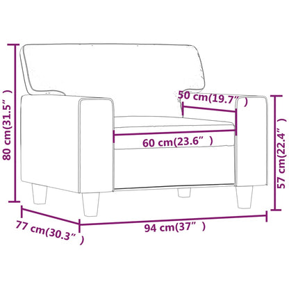 Lænestol Cappuccino-Brun 60 cm Kunstlæder
