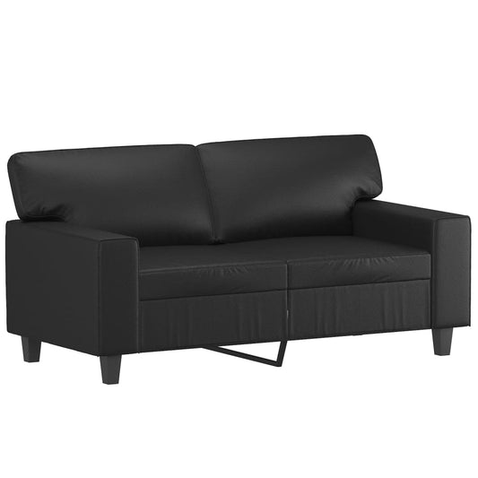2-personers sofa sort 120 cm kunstlæder