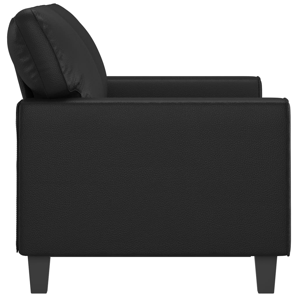 2-personers sofa sort 120 cm kunstlæder