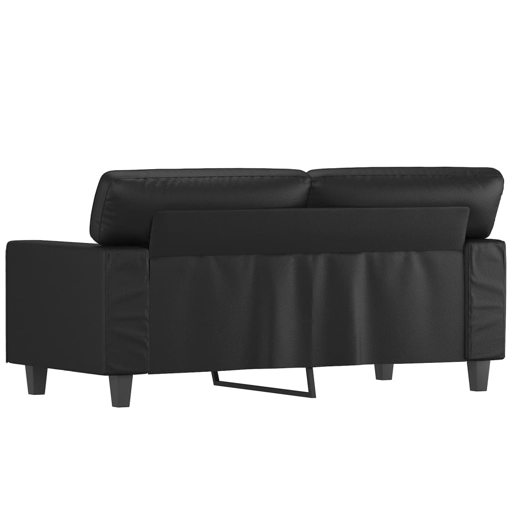 2-personers sofa sort 120 cm kunstlæder