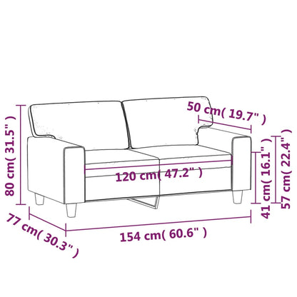 2-personers sofa sort 120 cm kunstlæder