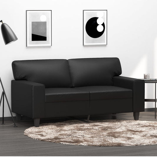 2-personers sofa sort 120 cm kunstlæder