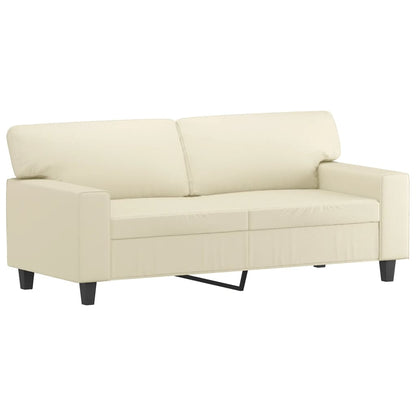 2-personers sofa creme 140 cm kunstlæder