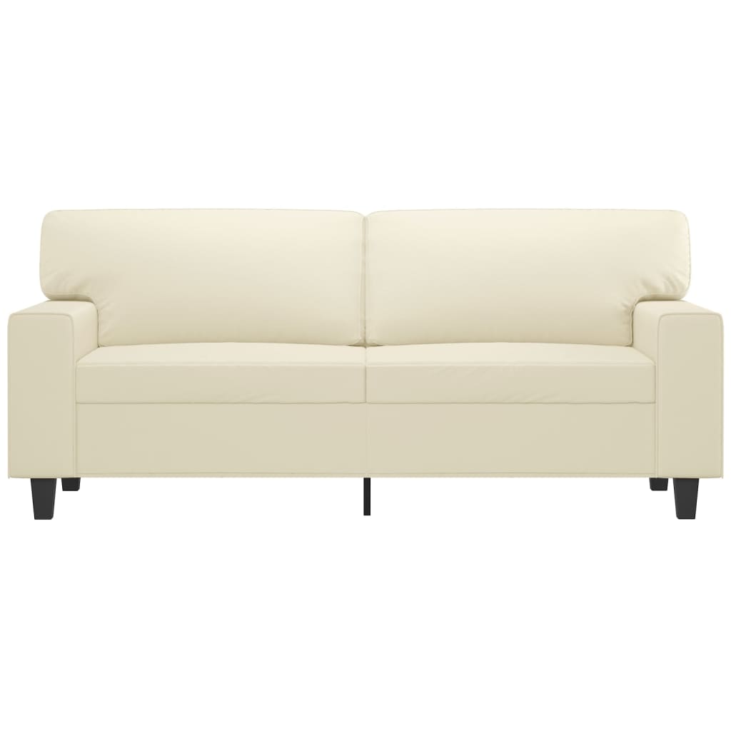 2-personers sofa creme 140 cm kunstlæder