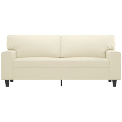 2-personers sofa creme 140 cm kunstlæder
