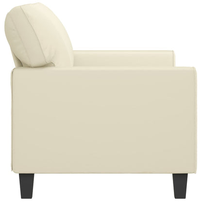 2-personers sofa creme 140 cm kunstlæder