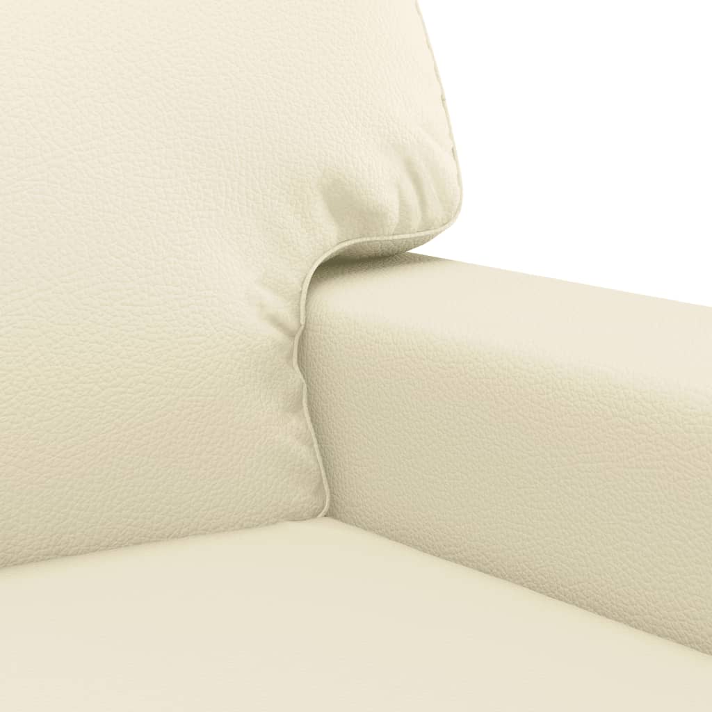 2-personers sofa creme 140 cm kunstlæder