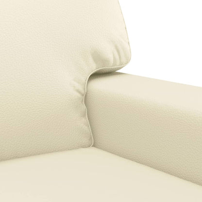 2-personers sofa creme 140 cm kunstlæder
