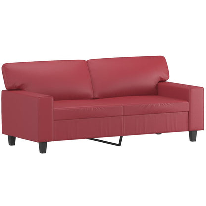 2-personers sofa vinrød 140 cm kunstlæder