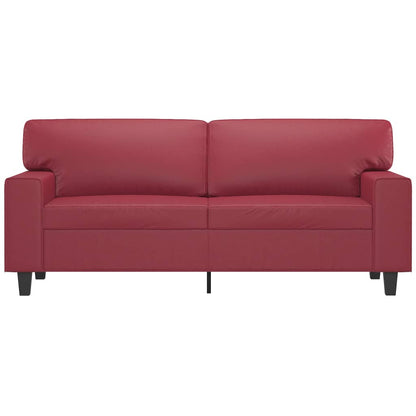 2-personers sofa vinrød 140 cm kunstlæder