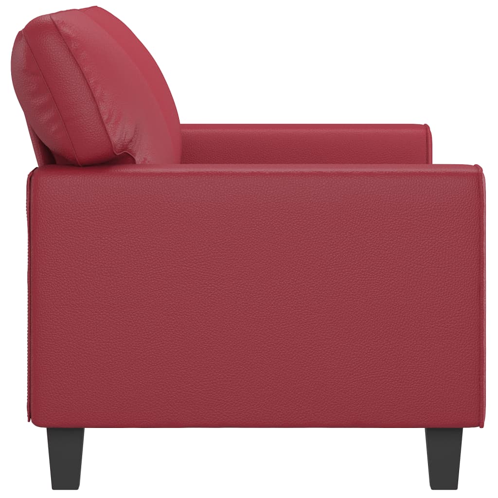 2-personers sofa vinrød 140 cm kunstlæder