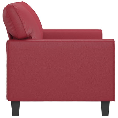2-personers sofa vinrød 140 cm kunstlæder